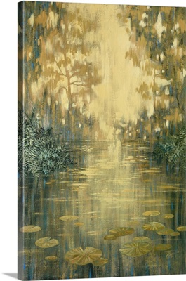 Forest Pond Under Golden Light