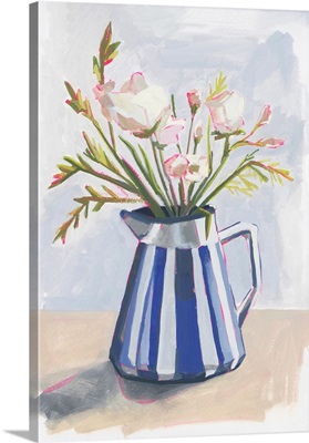 Fresh Flowers In A Striped Vase I