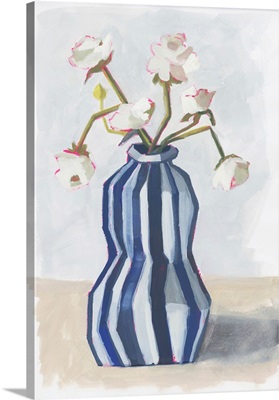 Fresh Flowers In A Striped Vase II