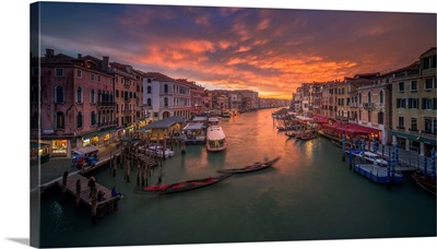 Grand Canal At Sunset, View From The Rialto Bridge, Venice