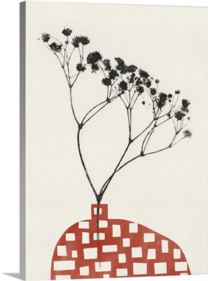 Gypsophila In A Red Vase
