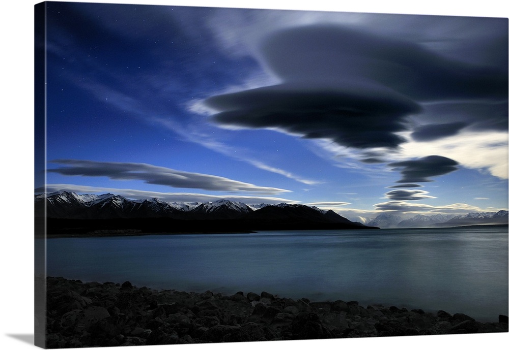 Lake Pukake and Mount Cook By Moonlight