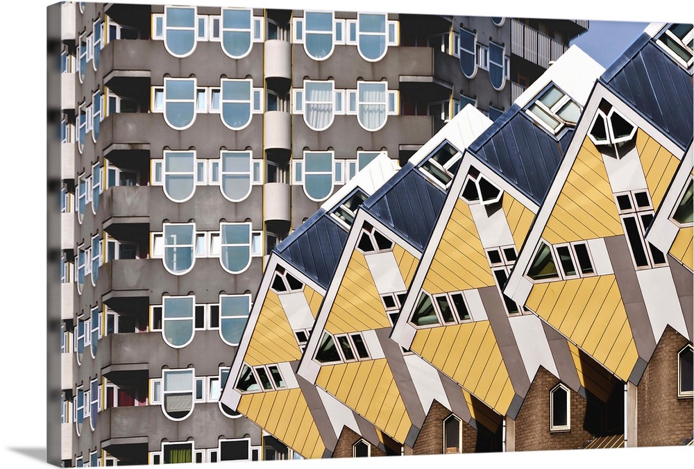 Unusual architecture of the cube houses in Rotterdam, Netherlands.