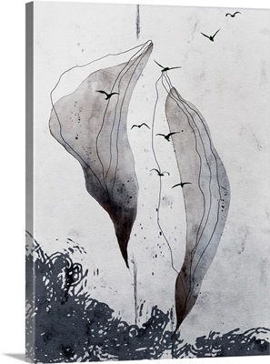 Minimalist Shapes With Birds In Flight