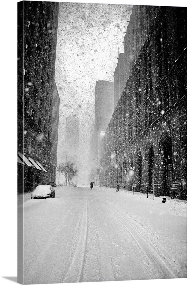 New York Walker In Blizzard