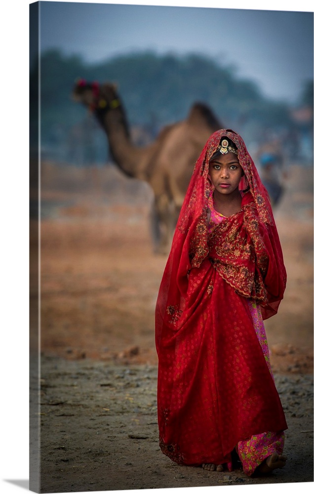Nomad Girl In Red Dress