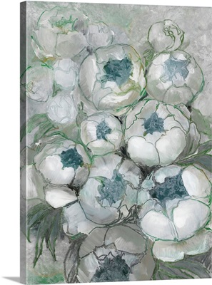 Nuria Bouquet Of Peonies In Teal And Green