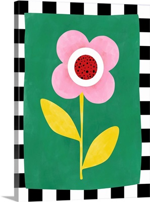 Pink Flower With Yellow Leaves