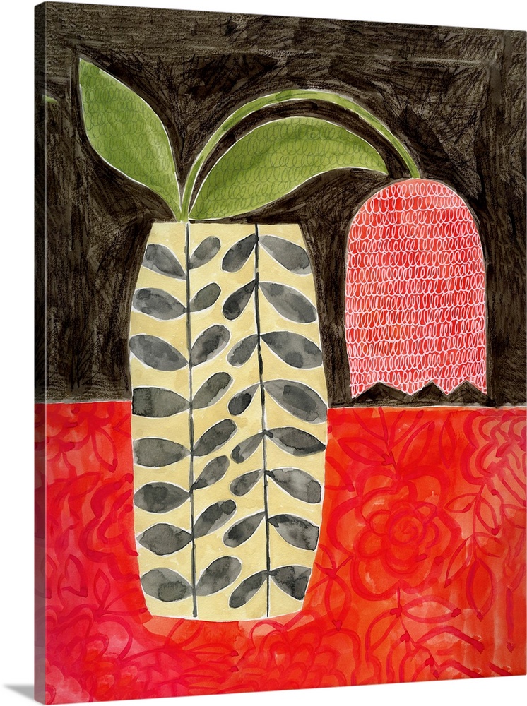 Red Tulip In A Modern Vase