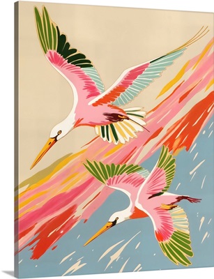 Roseate Spoonbills Sky Ballet