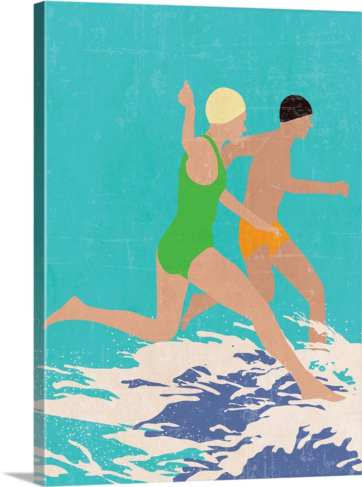Running Swimmers (Blue)