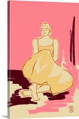 Seated Figure In A Flowing Dress
