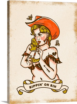 Sippin On Sin Cute A Sassy Cowgirl