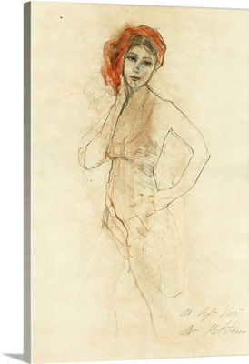 Sketch Of A Standing Female Figure