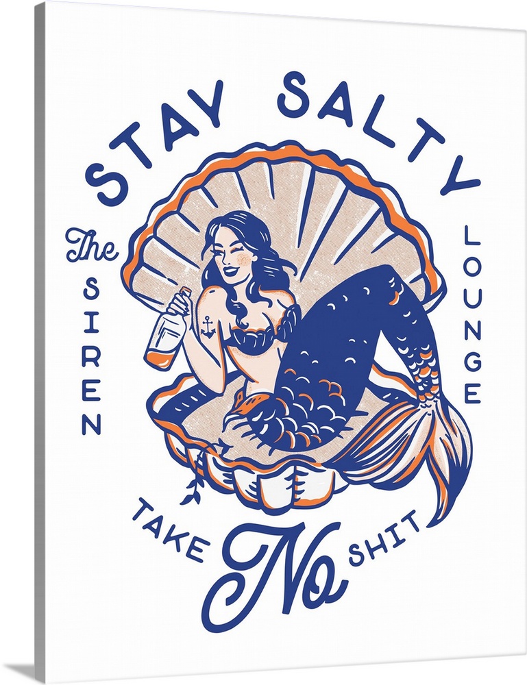 Stay Salty Siren Lounge Pin-Up Mermaid