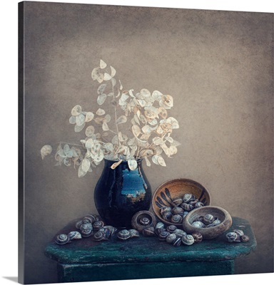 Still Life With A Lunaria and Snails