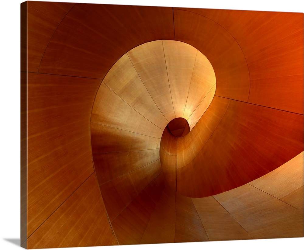A staircase in the Ontario Art Gallery in Toronto creates an abstract swirl.