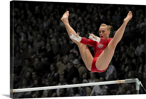 Sequence of illustrations showing female gymnasts competing on balance beam  Wall Art, Canvas Prints, Framed Prints, Wall Peels