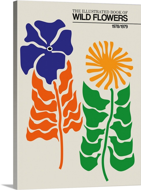 The Illustrated Book Of Wild Flowers Vol. 2 Greige Great Big Canvas