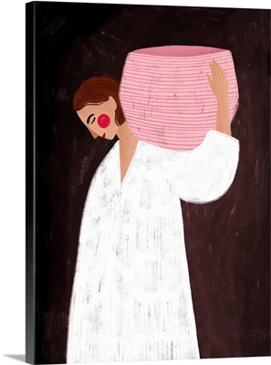 The Woman With The Pink Basket