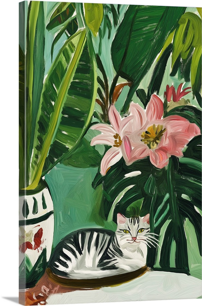 Tropical Muse With Cat