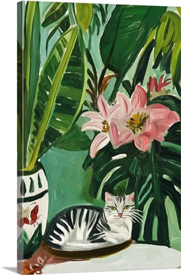 Tropical Muse With Cat image thumbnail