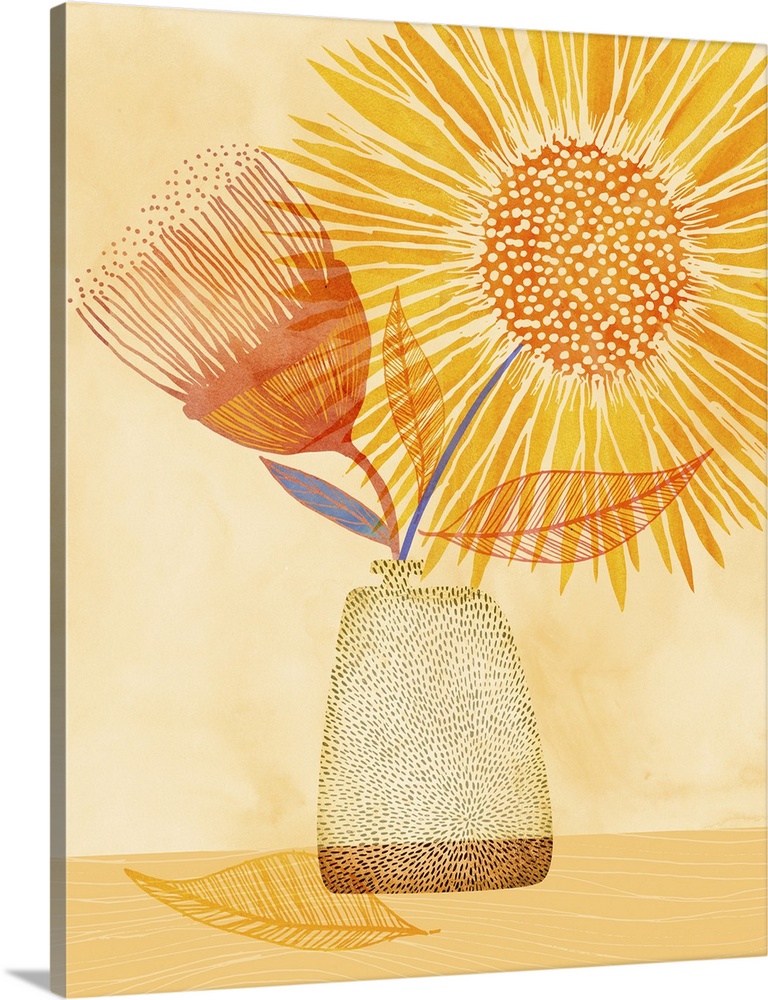 Abstract watercolor floral illustration.