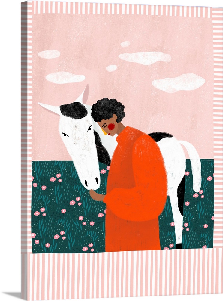 Vibrant Girl And Horse