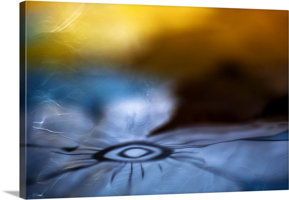 Abstract digital art resembling a flower in water.