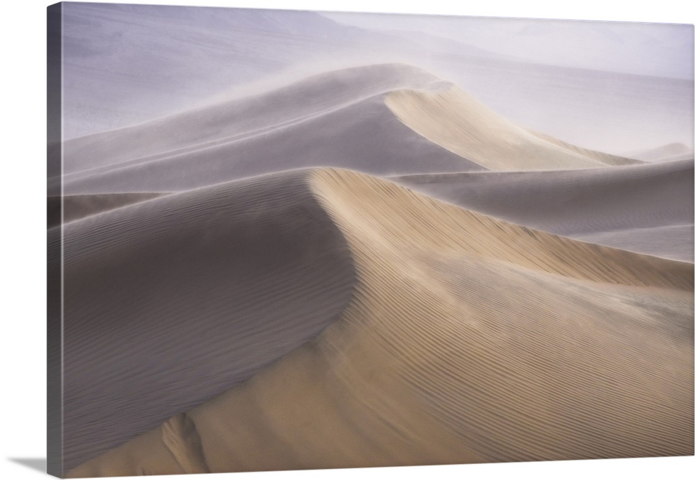Wind storm over the dunes, death valley, california