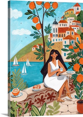 Woman In Mediterranean Coast