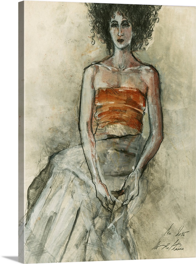 Woman Portrait With Curly Hair