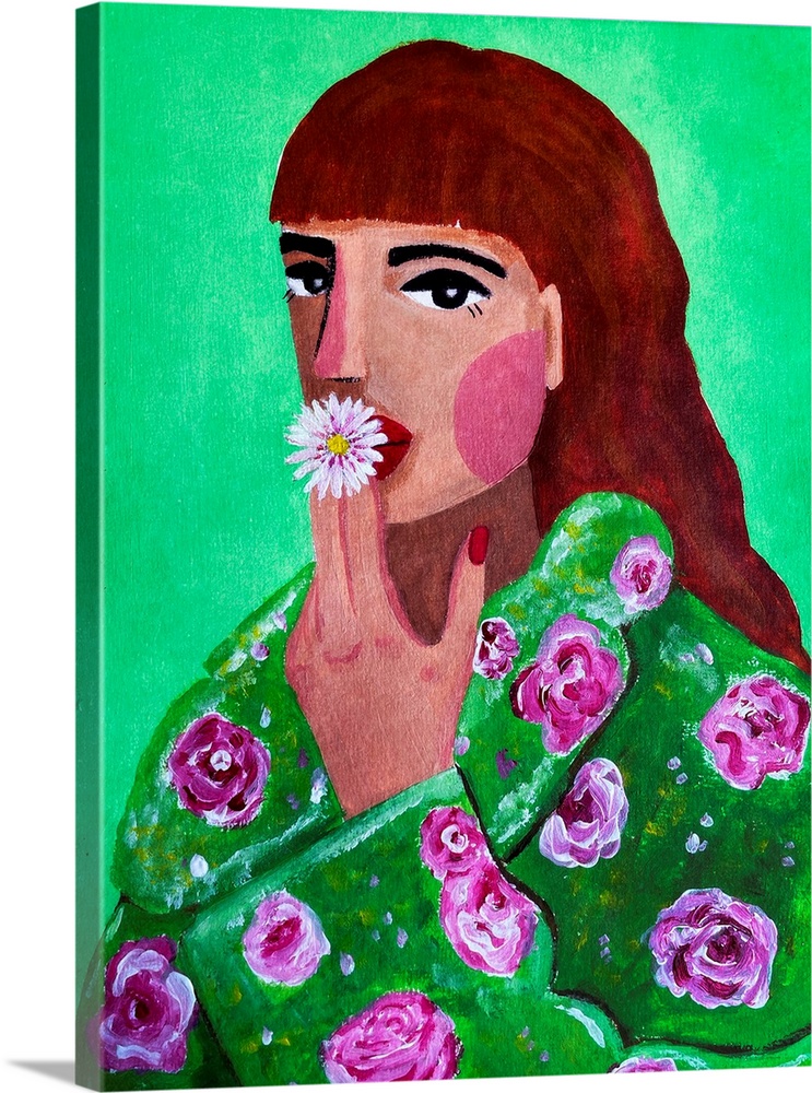 Woman Smoking A Flower