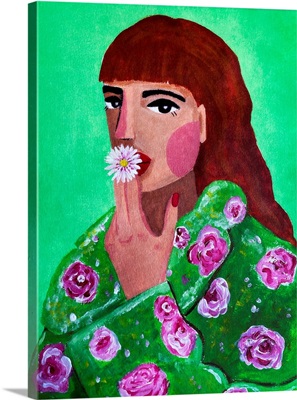 Woman Smoking A Flower