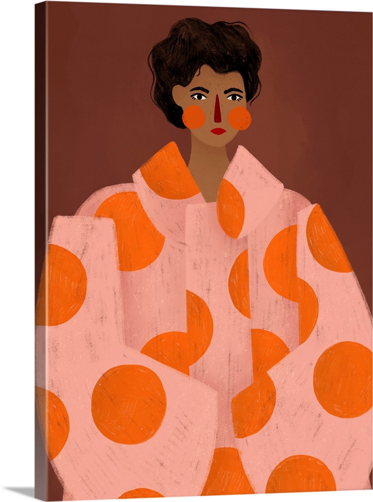 Woman With Orange Dots