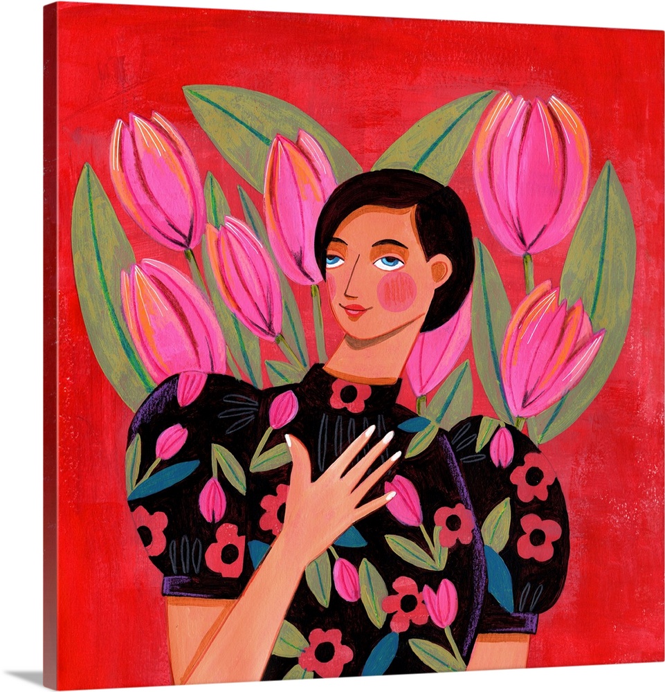 Woman With Tulips