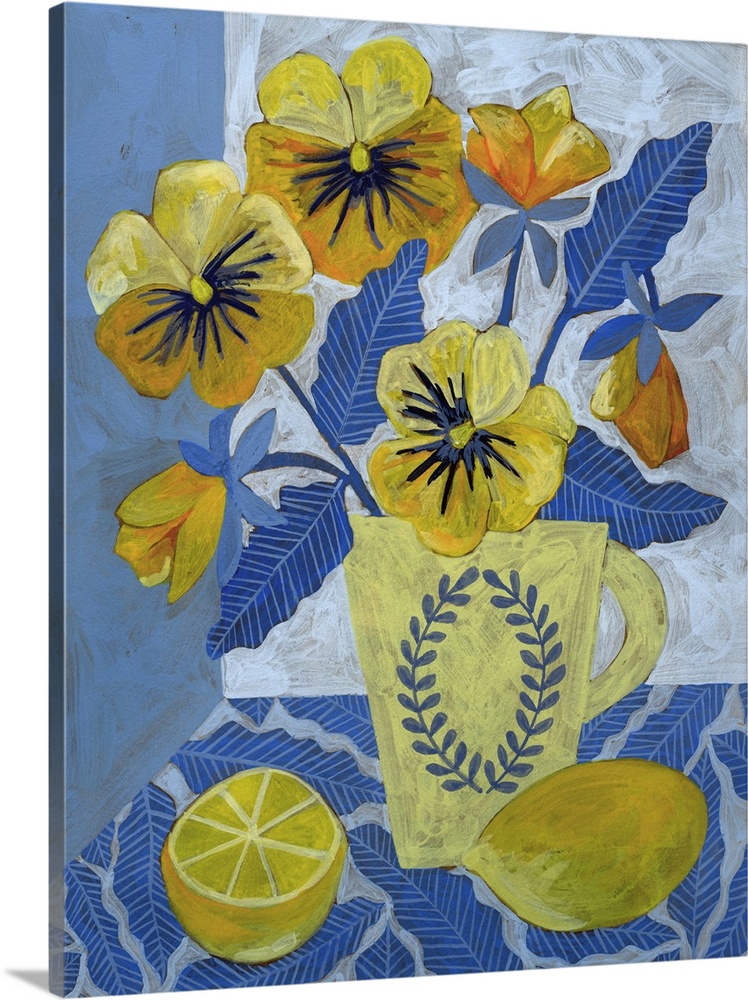Yellow Pansies And Lemons