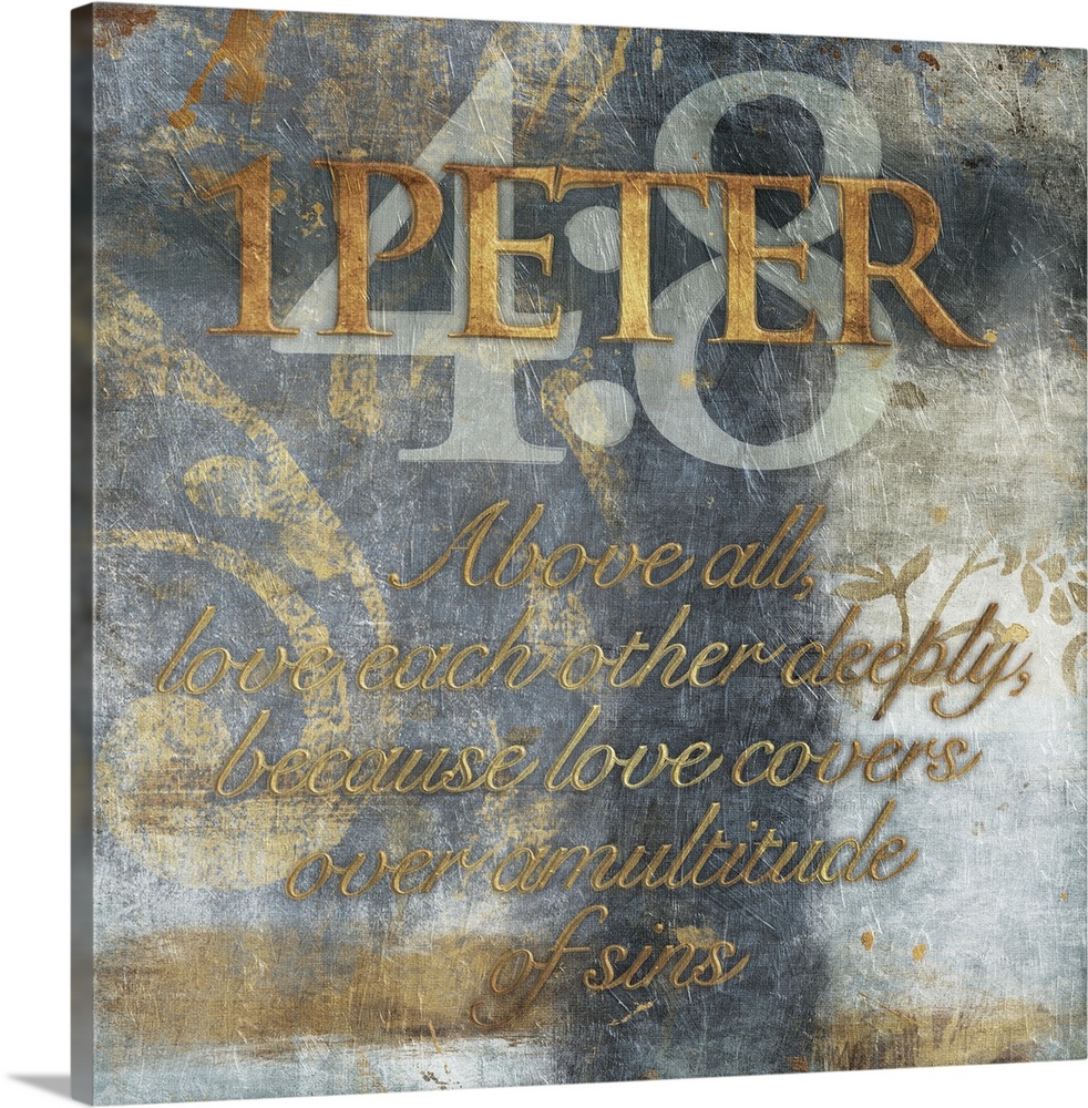 Typography art of the Bible verse 1 Peter 4:8.