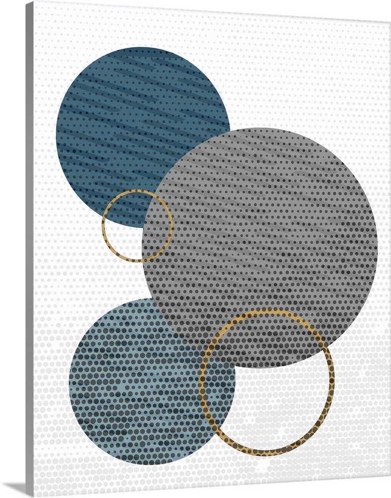 Contemporary geometric artwork made out of circles.