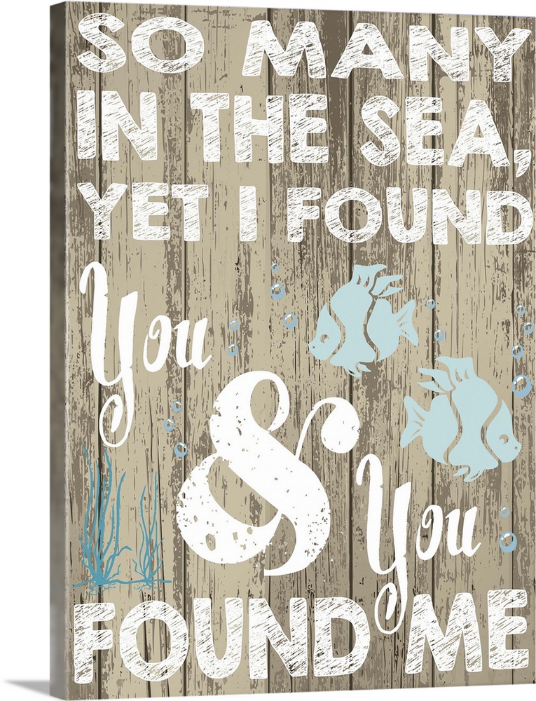 Contemporary typography art perfect for decorating a beach house.