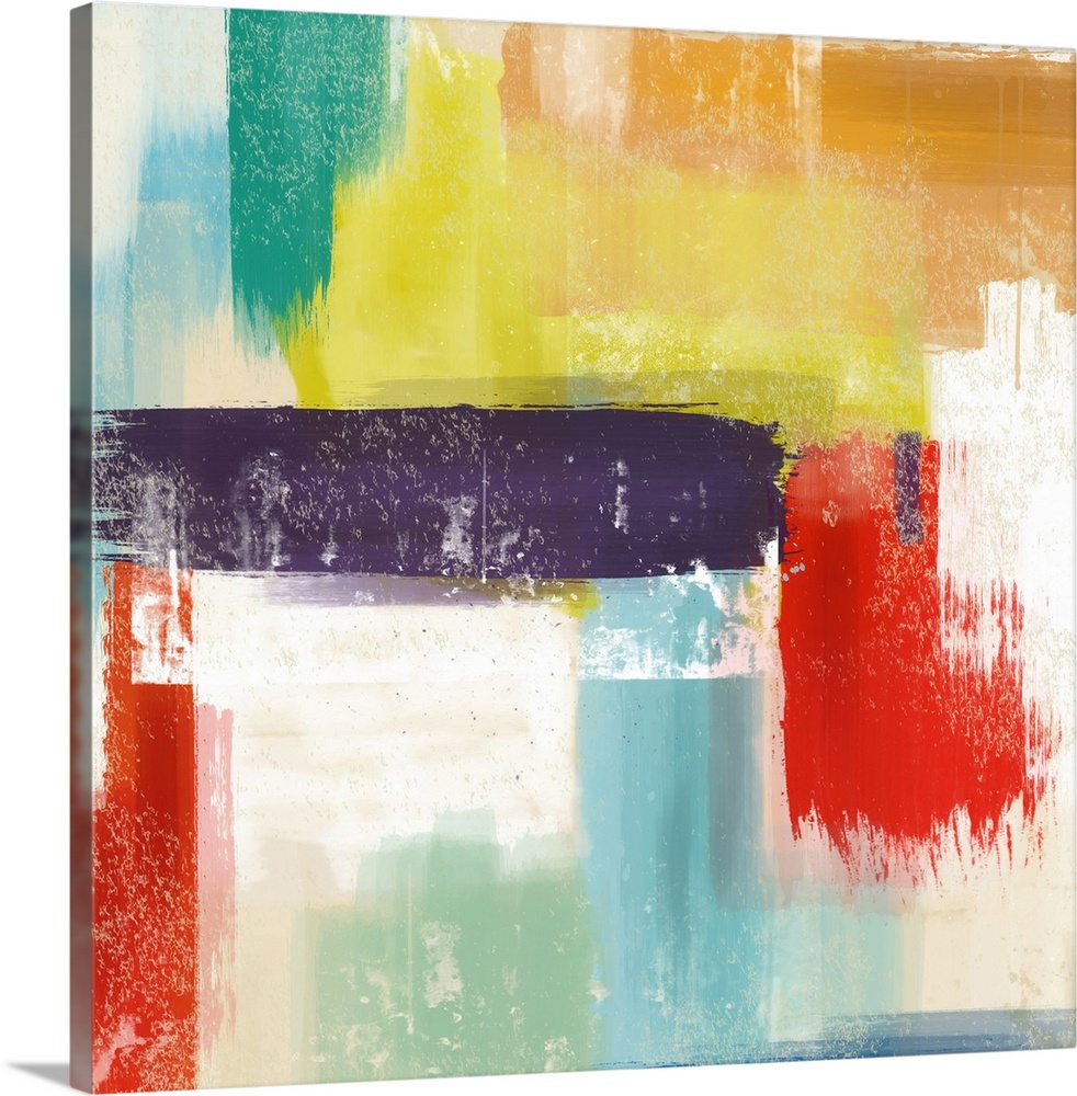 Colorful contemporary retro abstract painting.