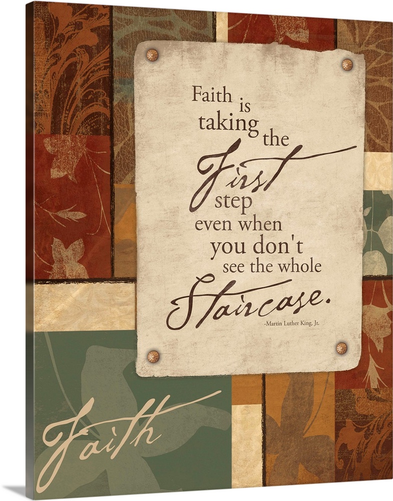 Inspirational artwork with text in the foreground of the image and floral patterns in the background.