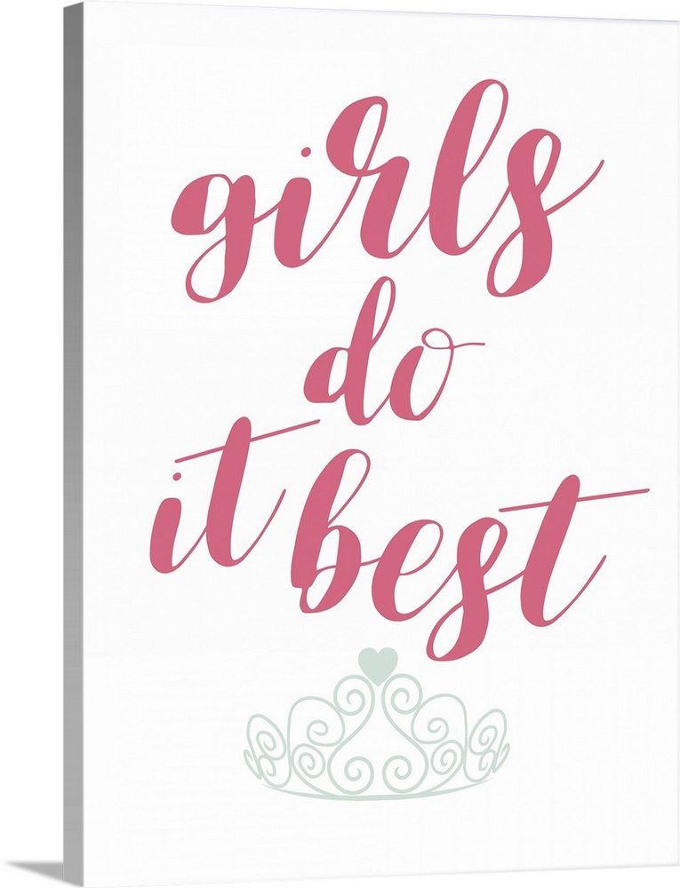Girl's room themed typography artwork with a crown design.
