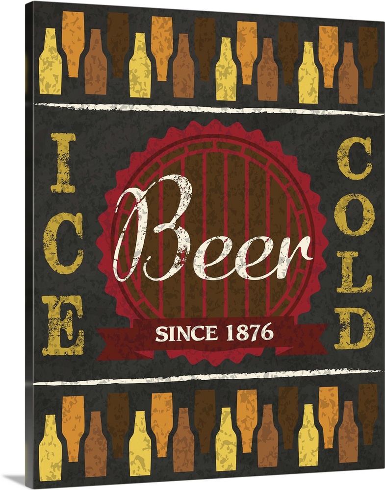 Chalkboard style artwork featuring the text "Ice Cold Beer since 1876."