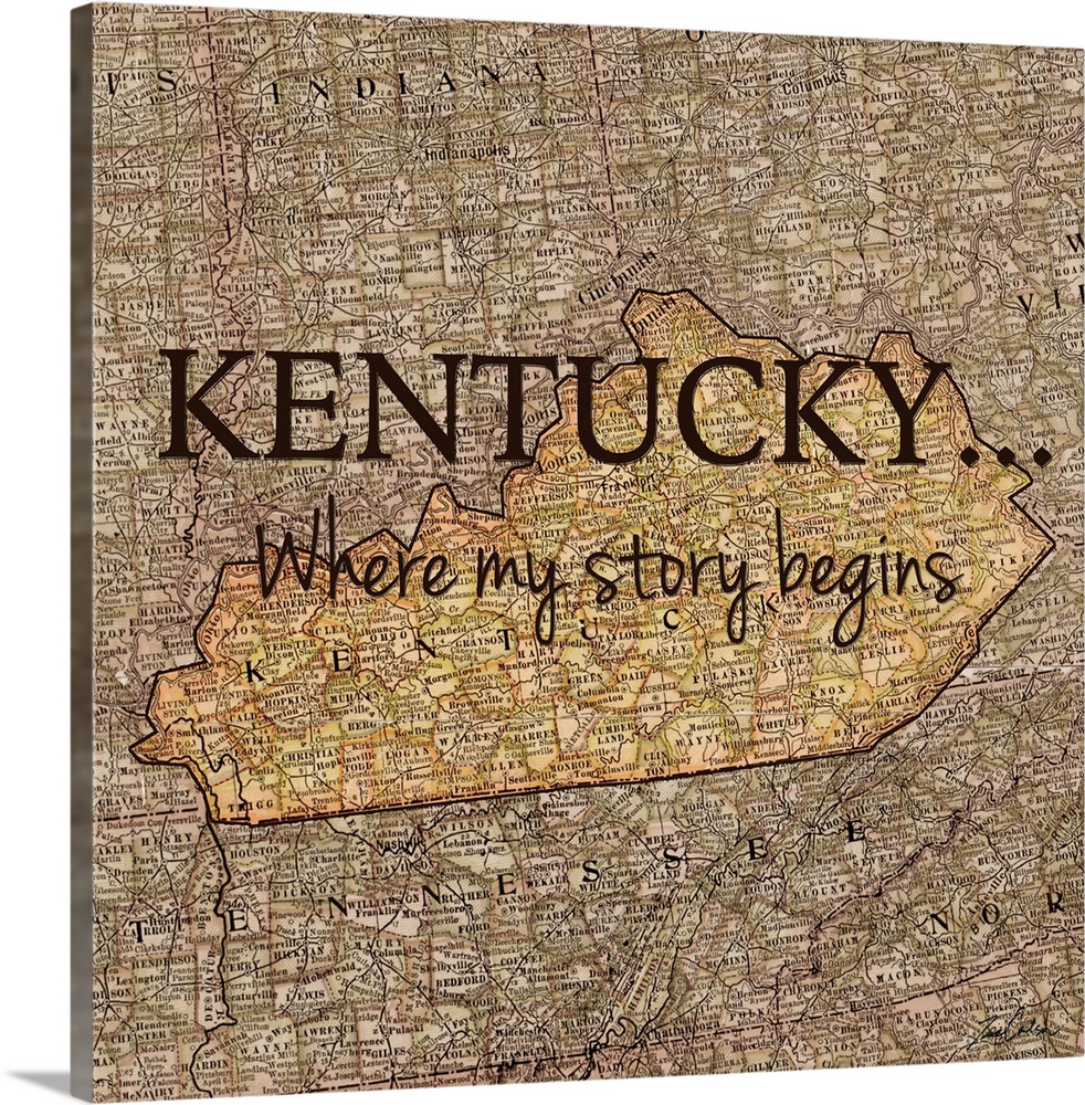 Black text over a map of the state of Kentucky.
