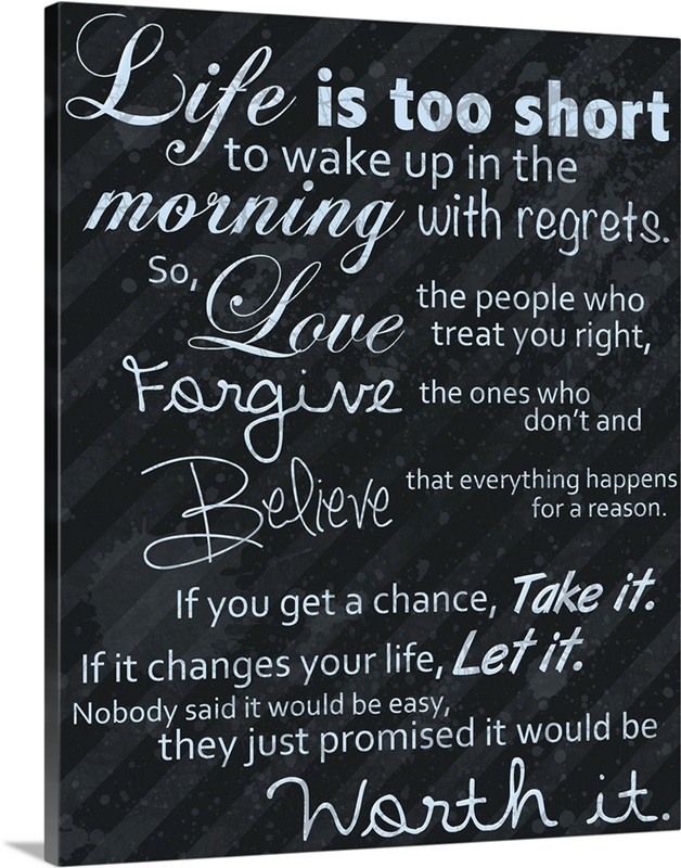 Life Is Short Wall Art, Canvas Prints, Framed Prints, Wall Peels