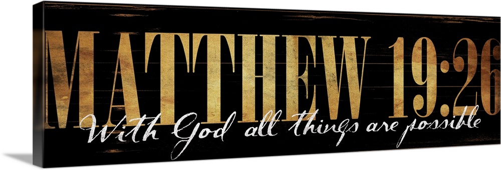 The verse "With God all things are possible" under the passage number in gold lettering.