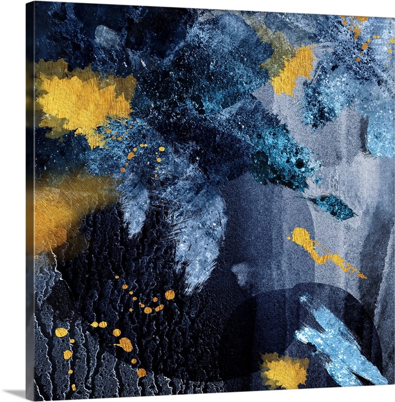Navy Gold Abstract Great Big Canvas