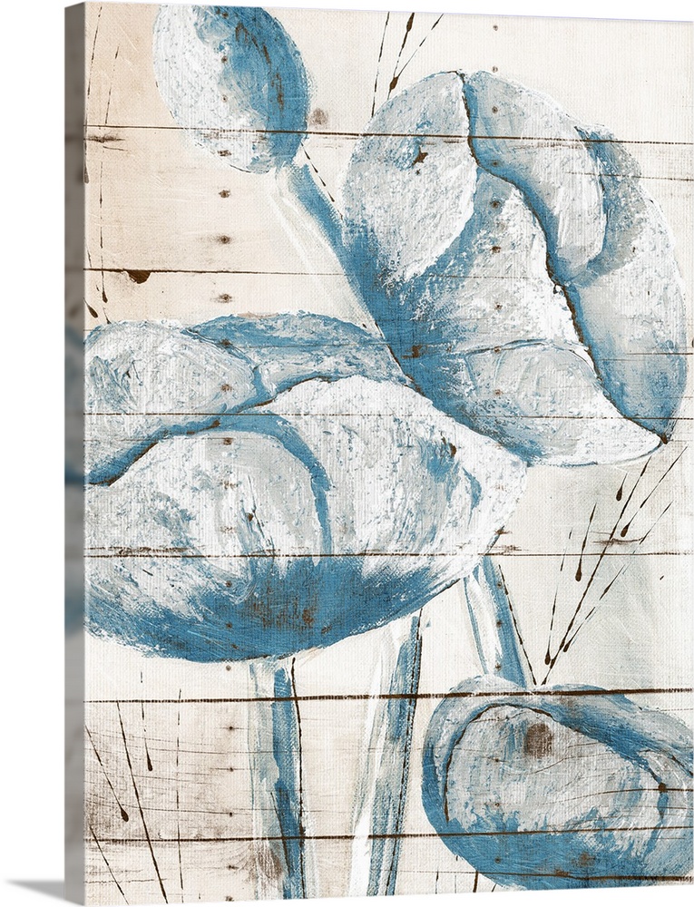White Wood Blue Florals II