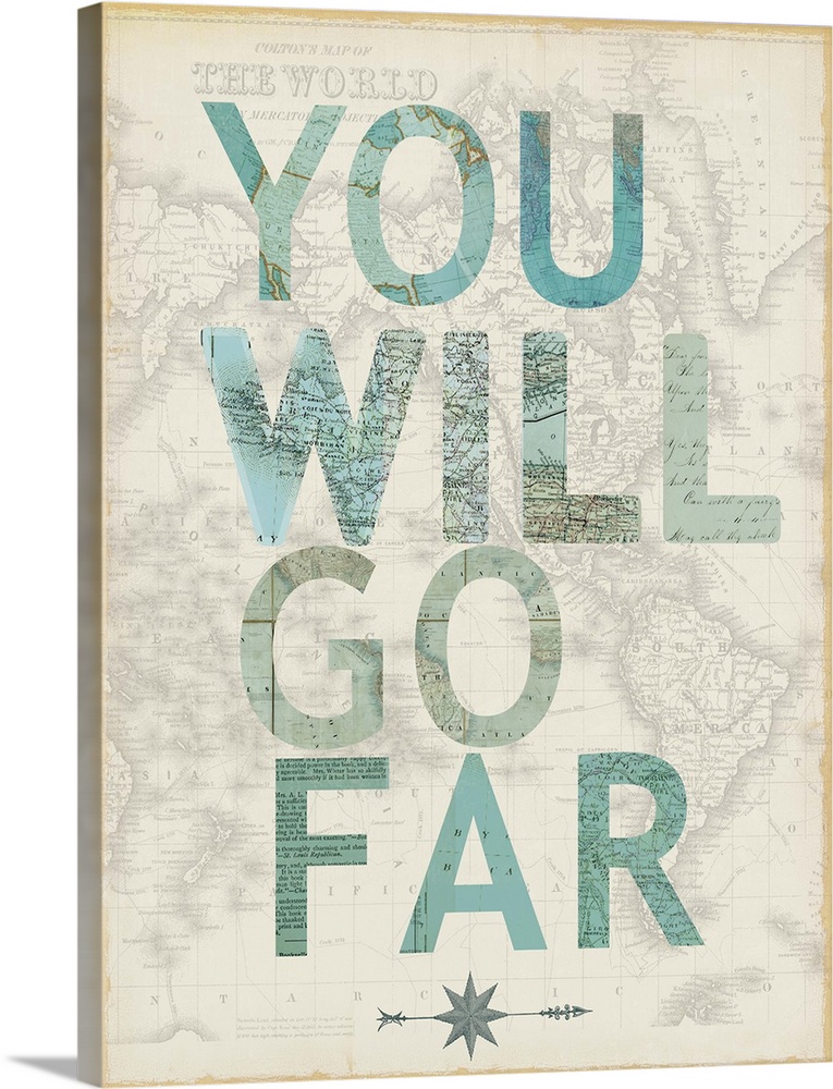 Bold text over a faded image of a vintage world map.